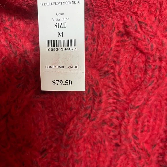 White House Black Market NWT Crimson Sweater Size Med pit to pit 22 - Picture 5 of 5